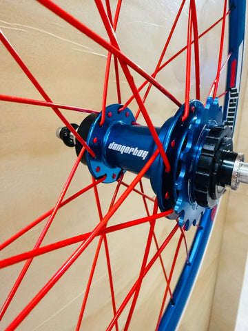 Dangerboy Alloy Expert Wheelset Blue/Red (disc compatible)