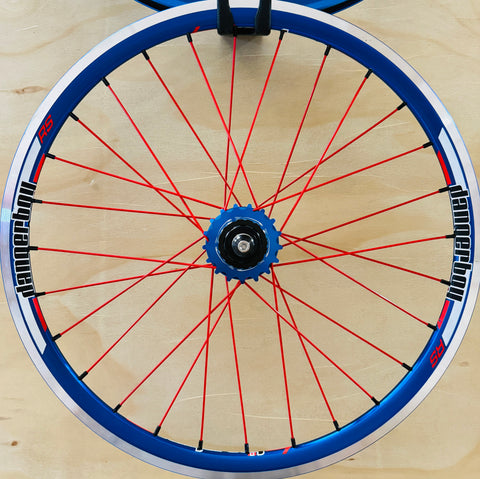 Dangerboy Alloy Expert Wheelset Blue/Red (disc compatible)