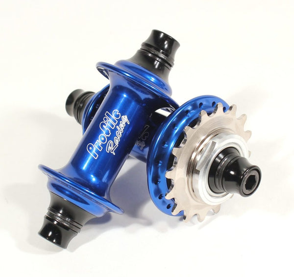 Profile Elite hub ds & Cogs セット Elite-Bmx-Hub-Set-Blue-With-